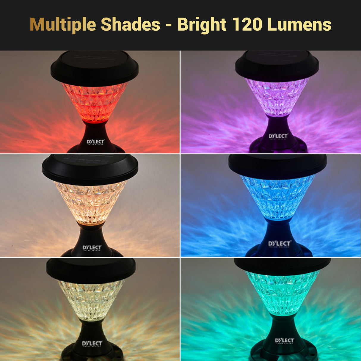 Dylect Luxe Solar Pillar Lamp - Cone Shape (Big)