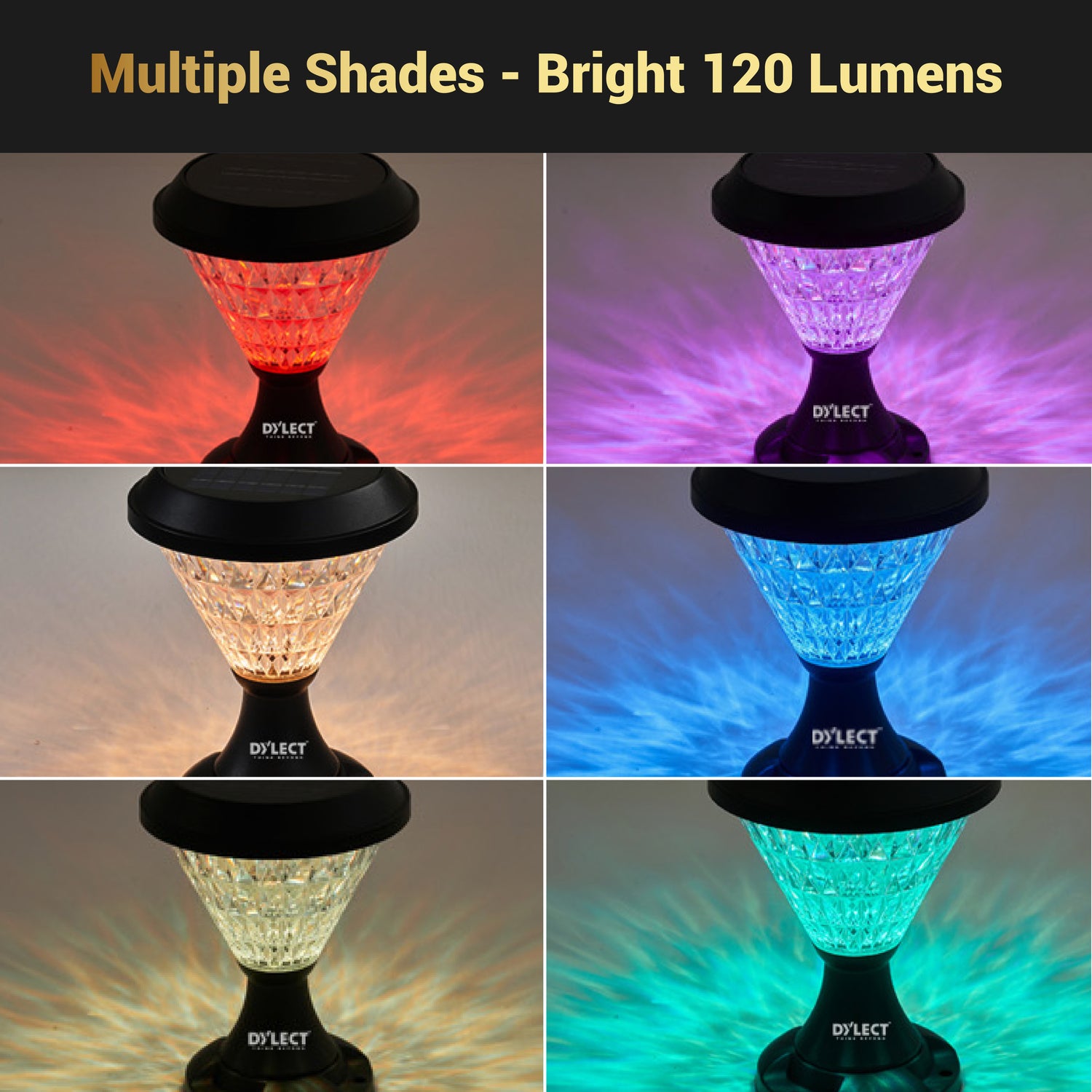 Dylect Luxe Solar Pillar Lamp - Cone Shape (Big)