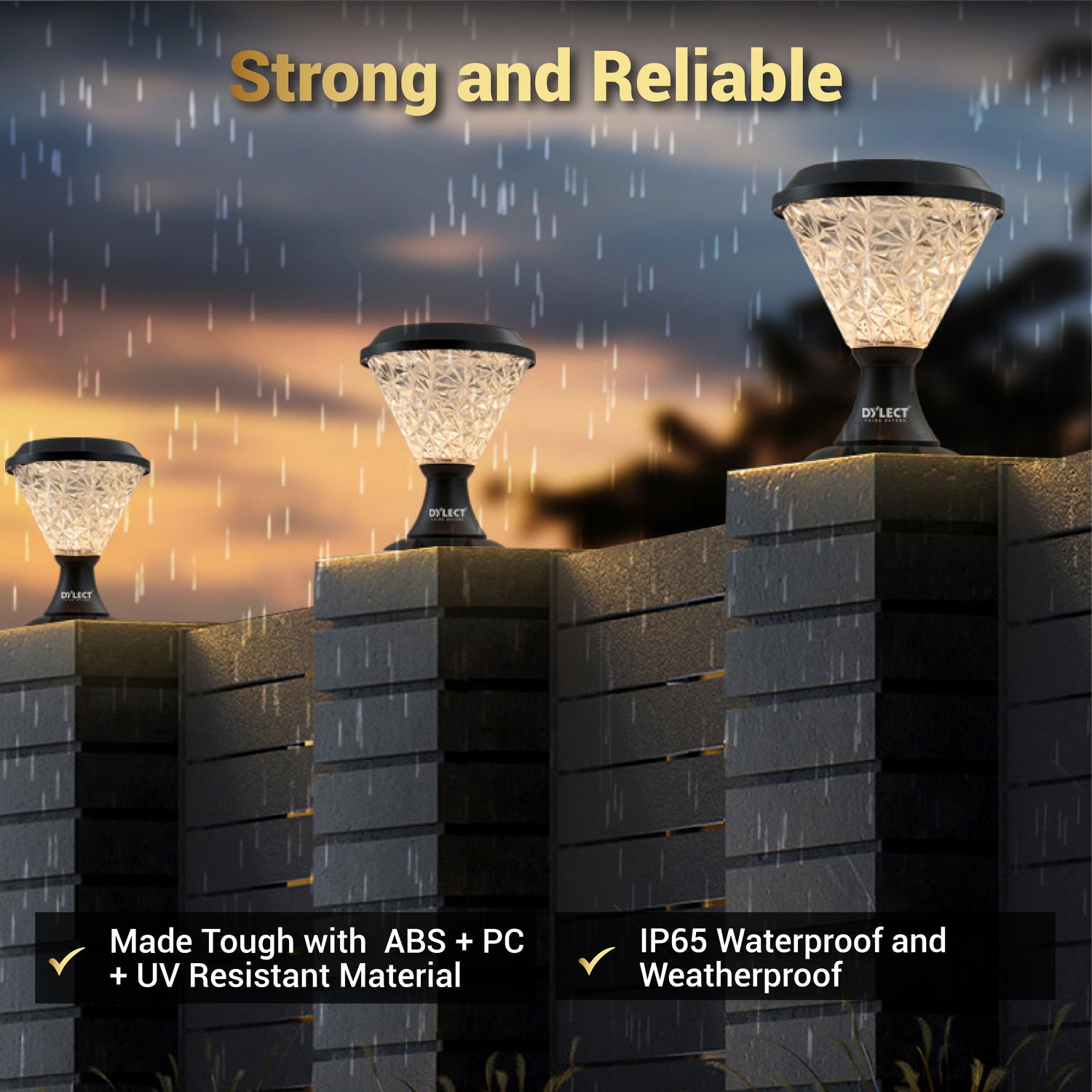 Dylect Luxe Solar Pillar Lamp - Cone Shape (Big)