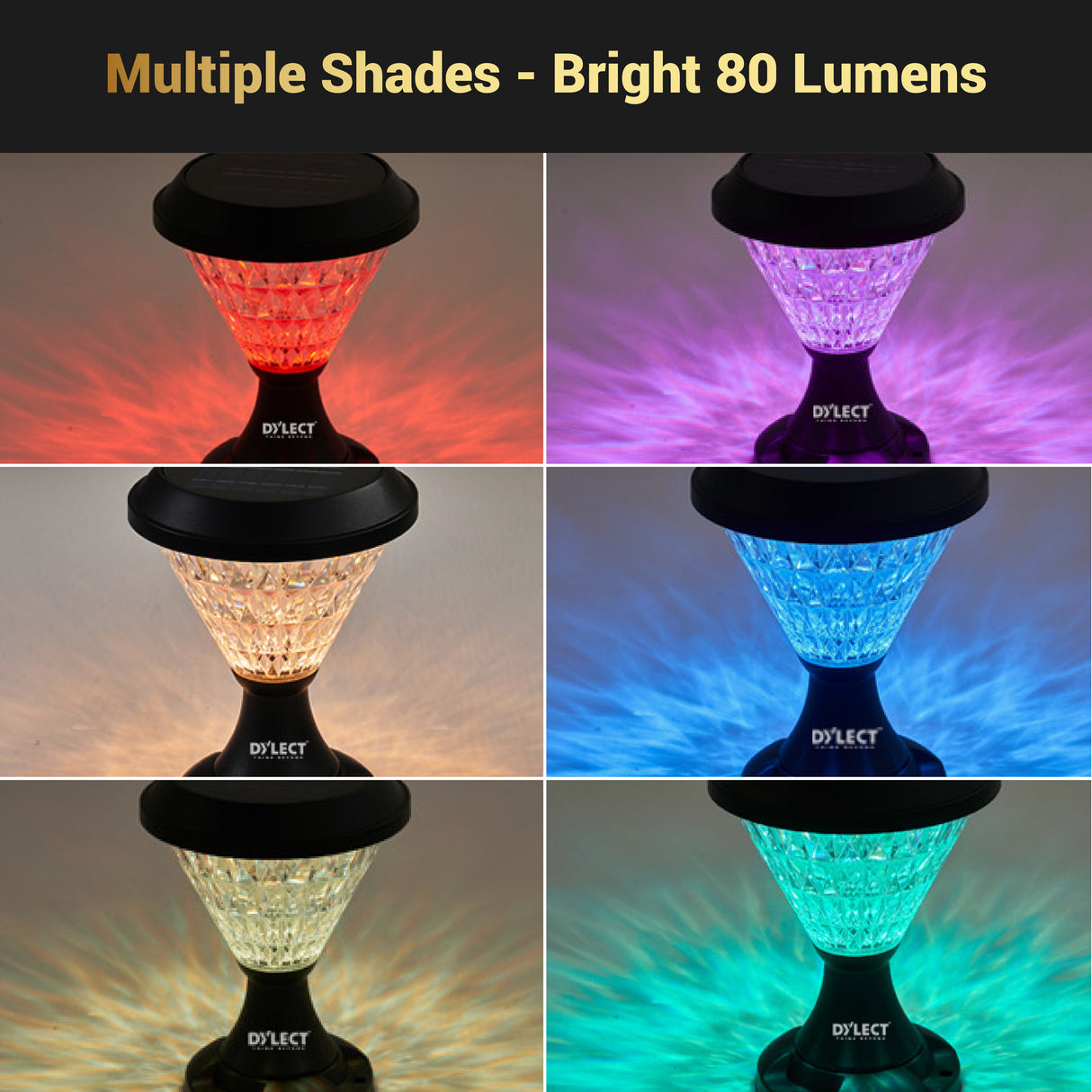 Dylect Luxe Solar Pillar Lamp - Cone Shape (Small)