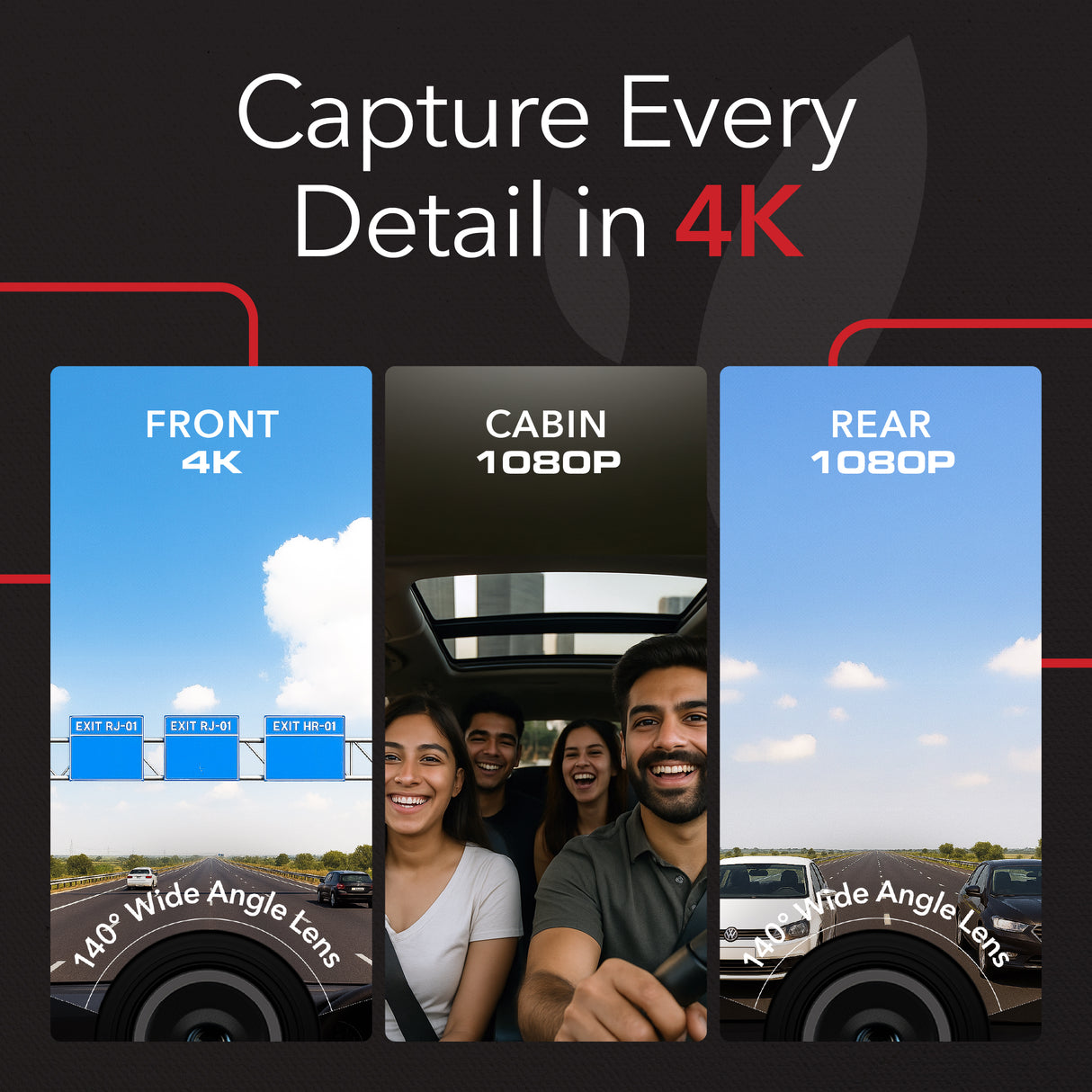 Sense 4K Ultra Three Channel Dash Cam