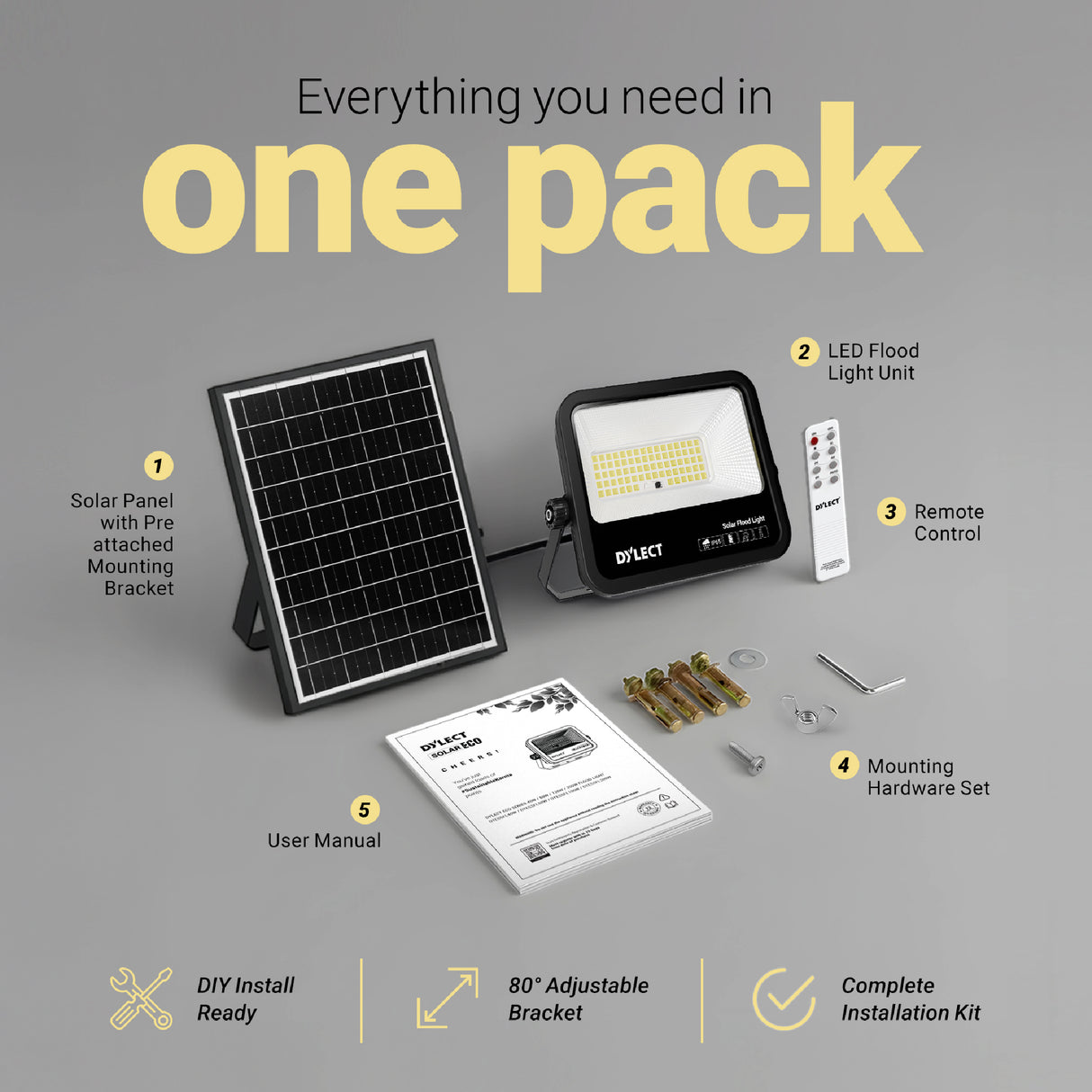 Dylect Eco Solar 120W Flood Light