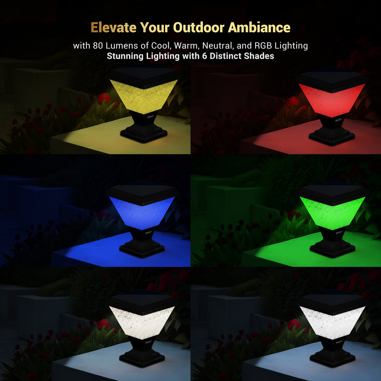 Dylect Luxe Solar Pillar Lamp - Pyramid Shape (Small)