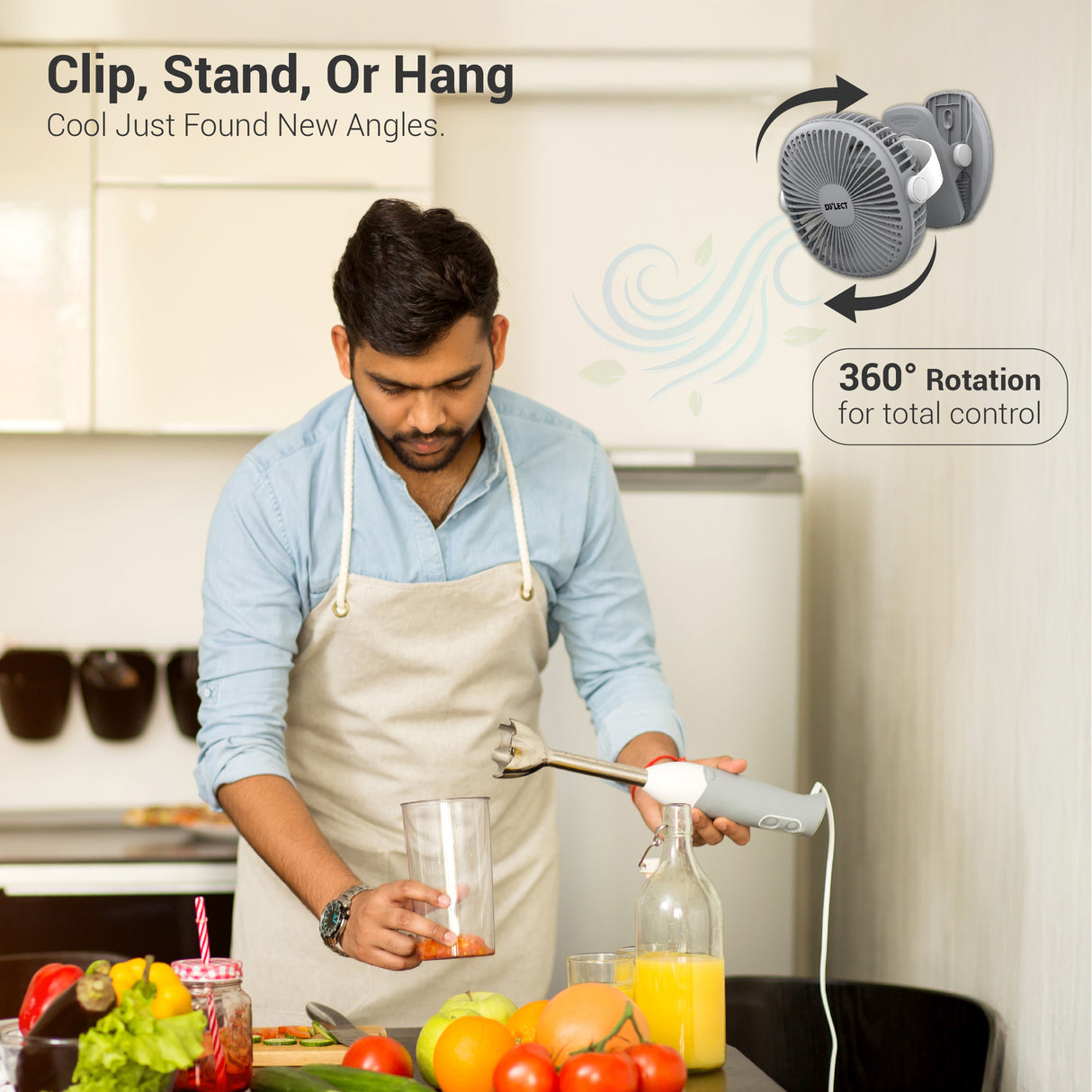 Dylect Briza Clipmate fan — Steel grey