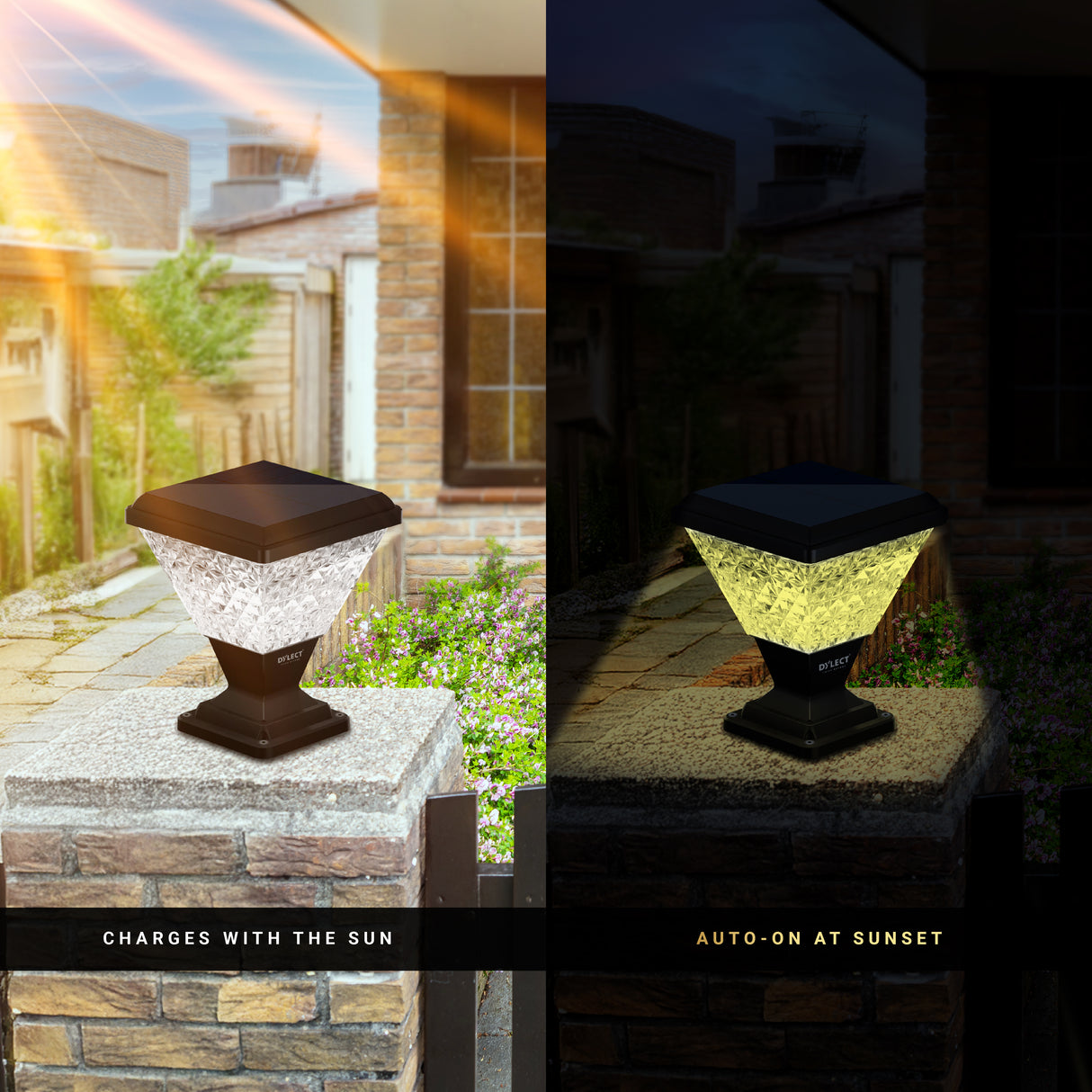 Dylect Luxe Solar Pillar Lamp - Pyramid Shape (Big)