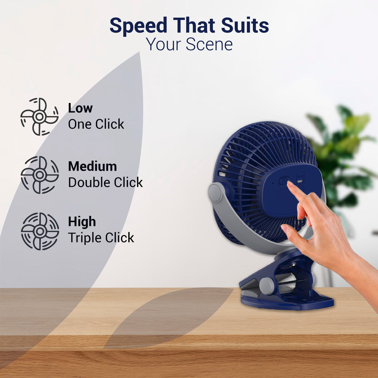 Dylect Briza Clipmate fan — Imperial Blue