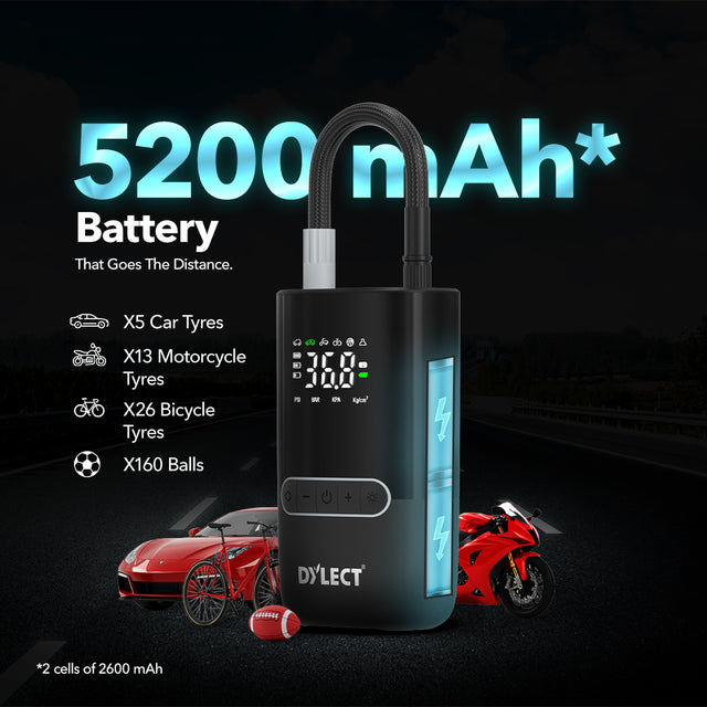 Dylect Air Dash Tyre Inflator | 5200 mAh