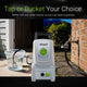 DYLECT pressure washer gun with IPX5 waterproof protection, thermal protector and automatic shut off safety system.

