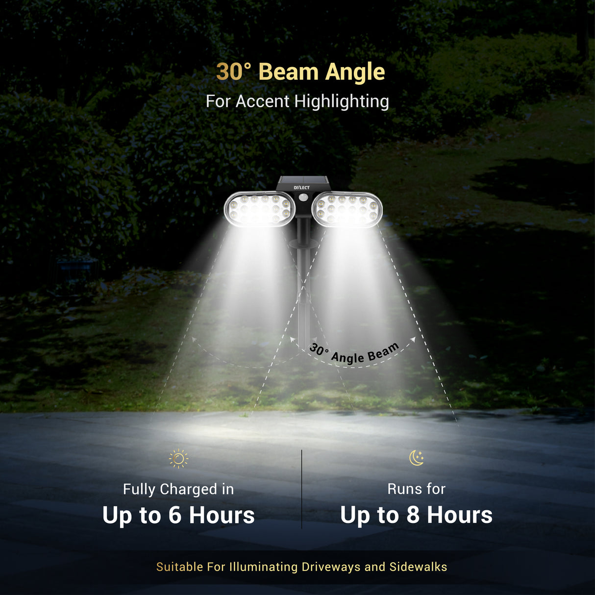 Dylect LUXE Solar Dual Head Security Light