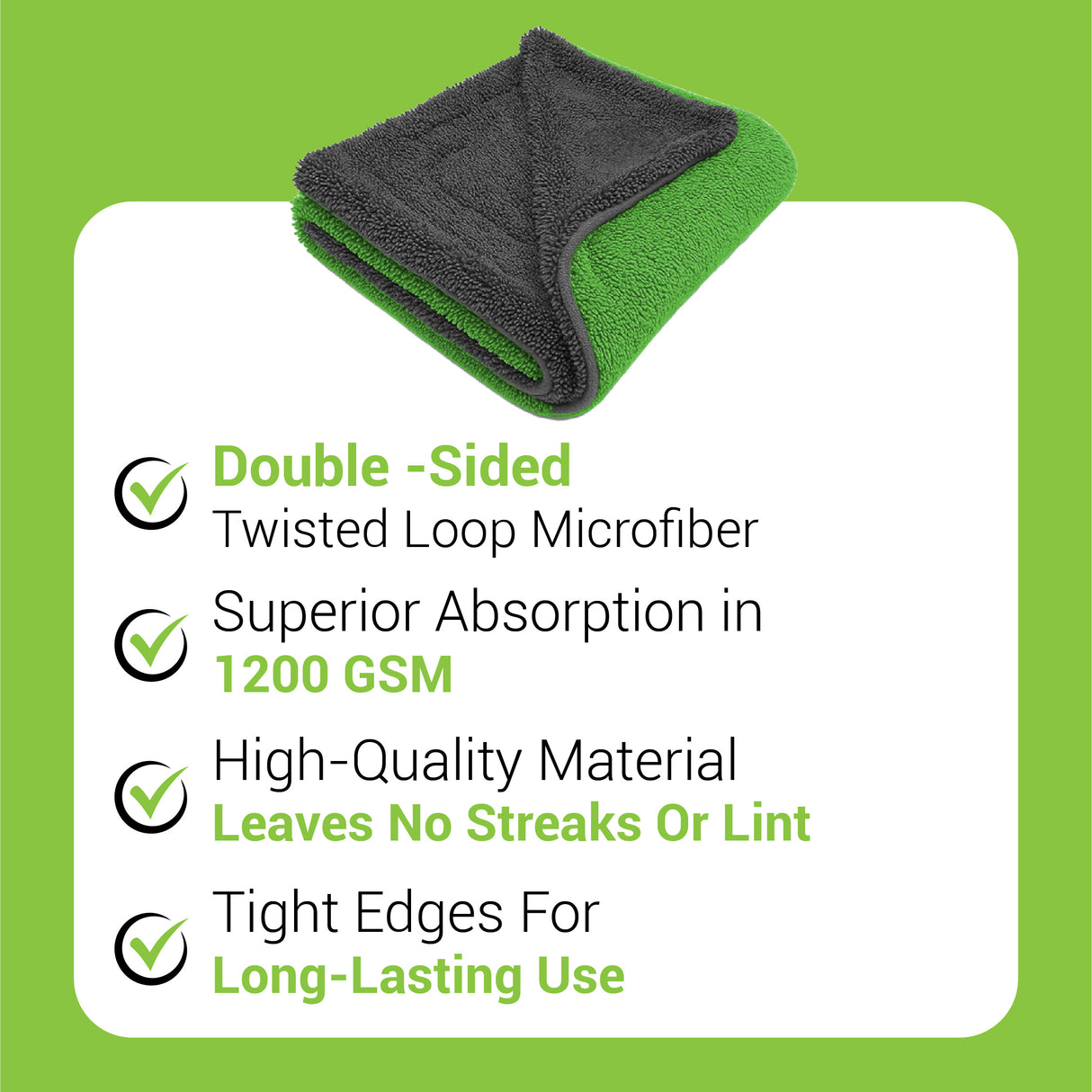 Dylect 1200 GSM Premium Microfiber Car Drying Towel