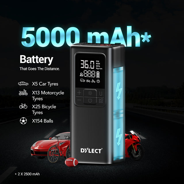 Dylect AIR Dash Tyre Inflator | 5000 mAh