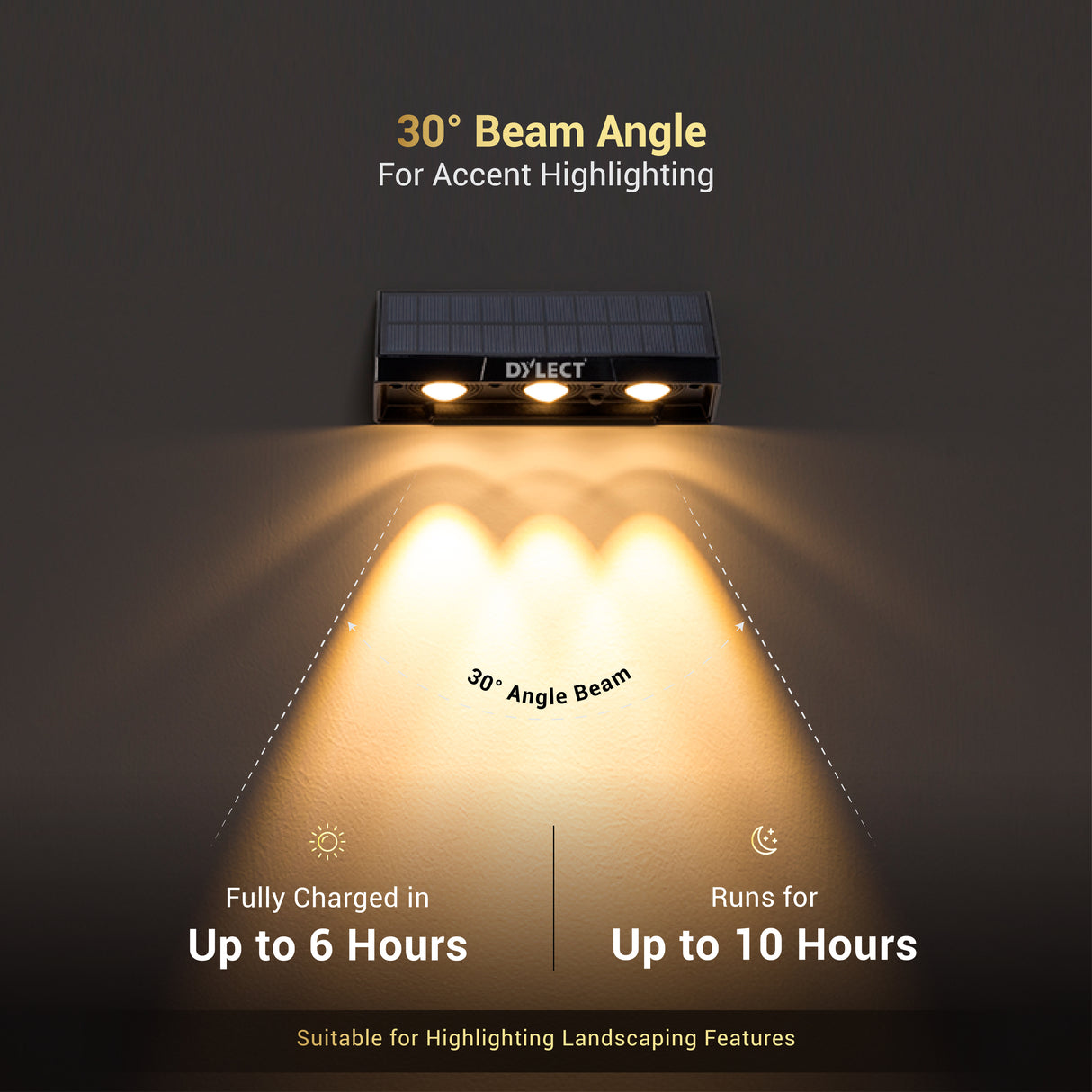 Dylect LUXE Solar Fence Downlight (3 LED)