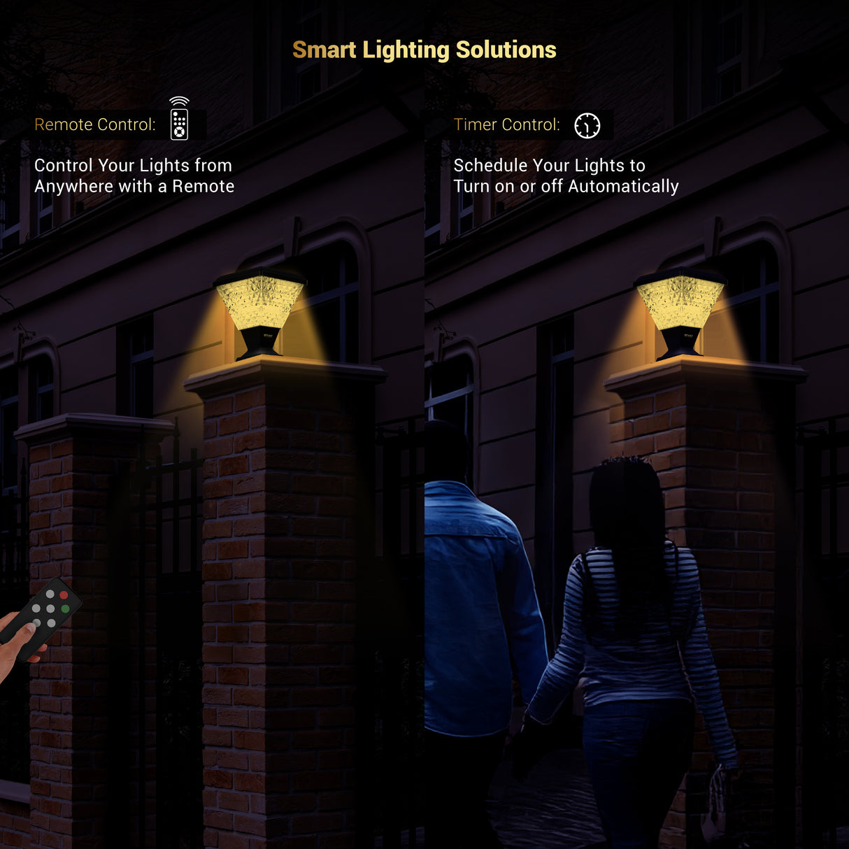 Dylect Luxe Solar Pillar Lamp - Pyramid Shape (Big)