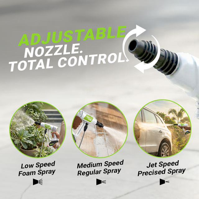 Dylect AirWash Go Light Grey pressure washer for car, bike, balcony and garden furniture cleaning.
