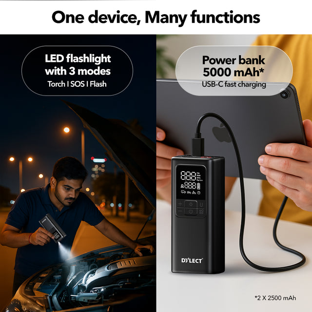 Dylect AIR Dash Tyre Inflator | 5000 mAh