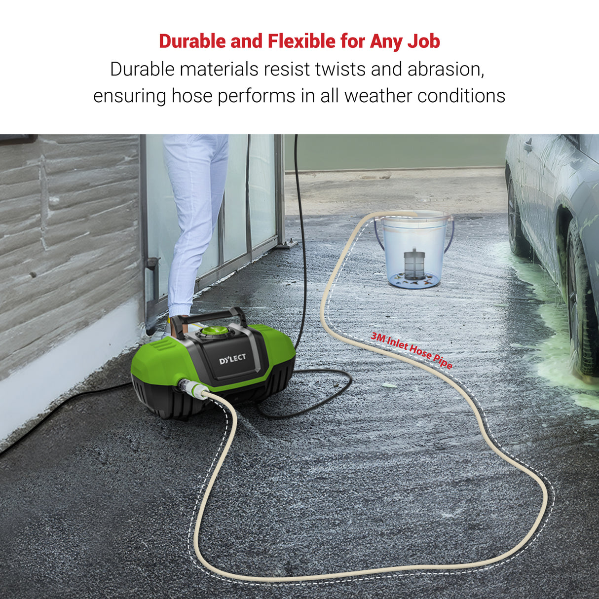 DYLECT High Pressure Washer 3M INLET HOSE WITH FILTER