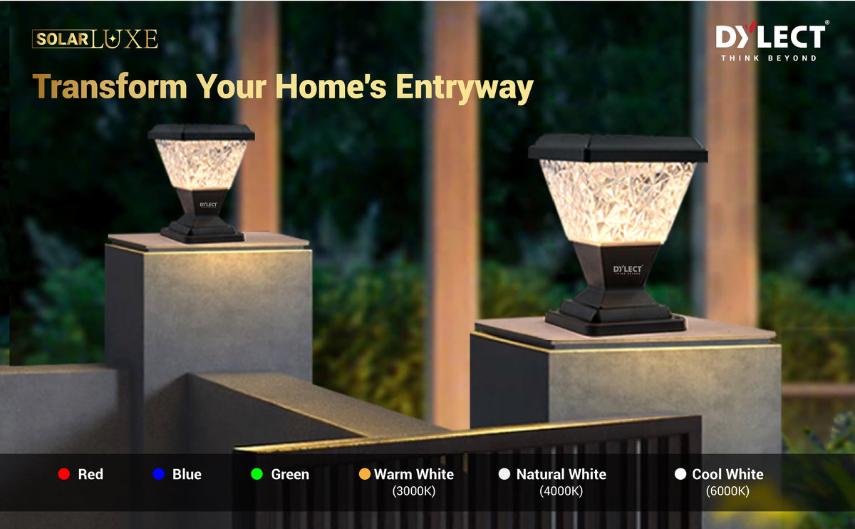 Pyramid Led Dylect Luxe Solar Pillar Lamp – Large Pyramid Shape, Durable Outdoor ...