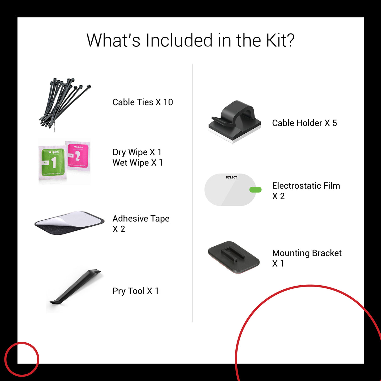 Reinstallation Kit for Single Channel Dash Cam