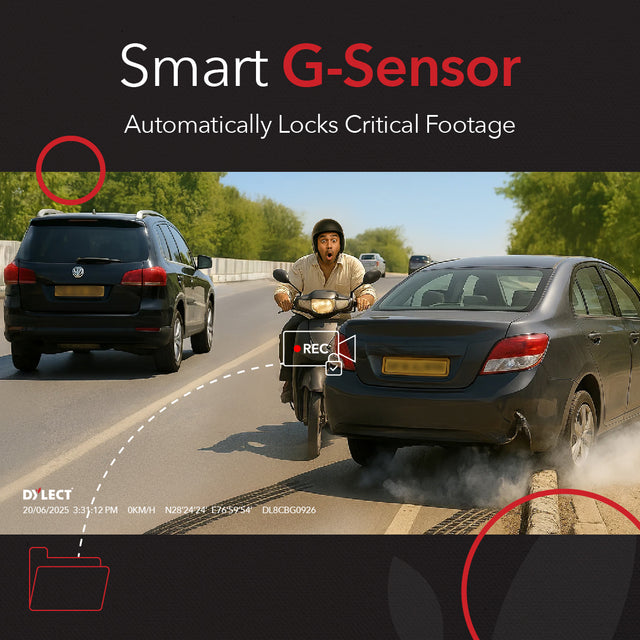 DYLECT Sense 4K Max car dashboard camera with IPS display for easy video playback and monitoring